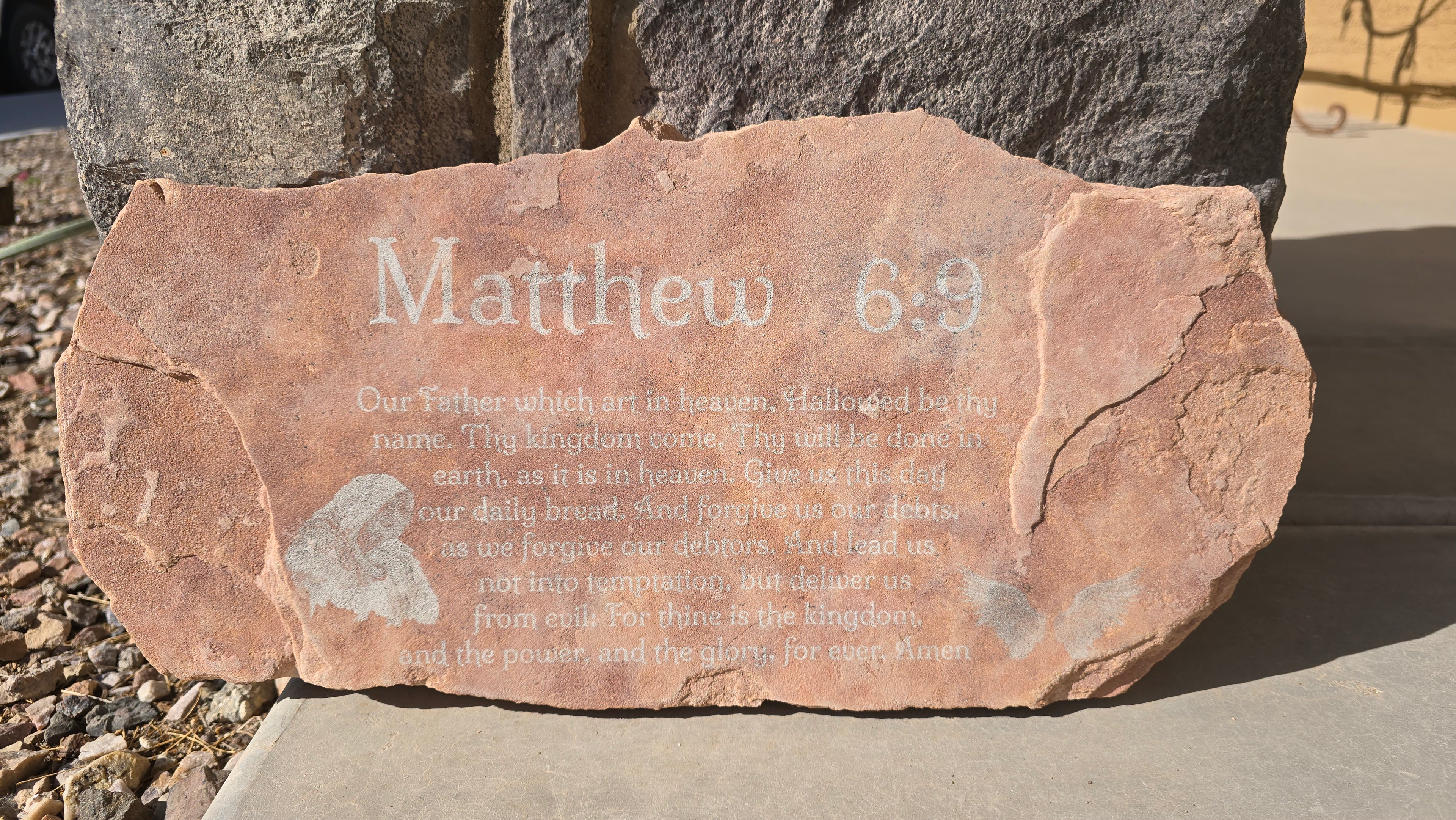 Lord's Prayer Flagstone Plaque