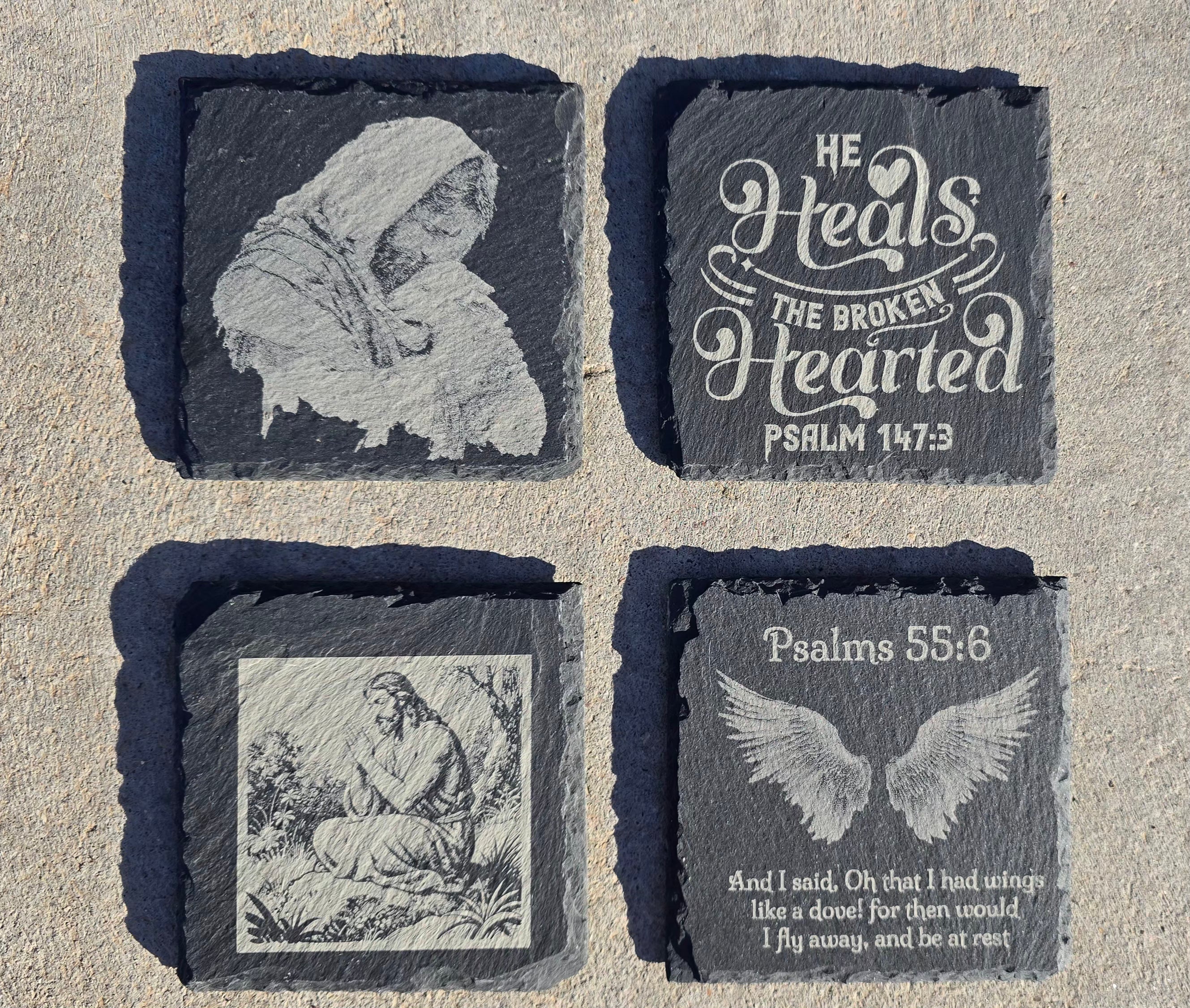Comfort and Healing Slate Coasters